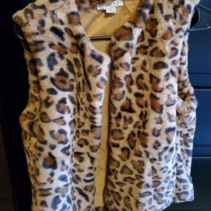 Leopard fur vest